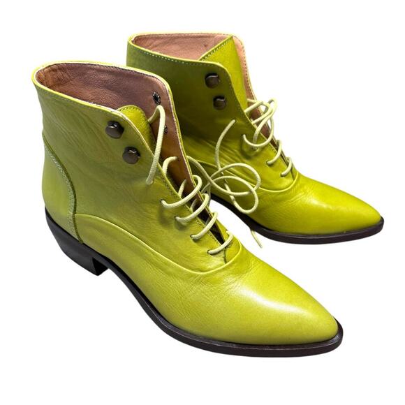 Intentionally Blank West Lace Up Ankle Boot Green EU 37 - Picture 3 of 13